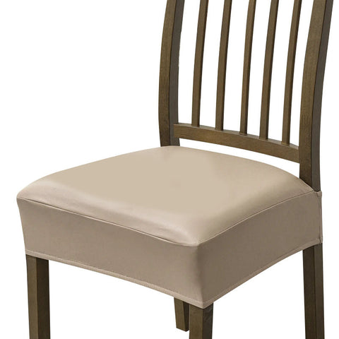 Chair Cover Khaki Pu Leather Seat Slipcover For Kitchen Hotel Banquet Dining Living Room Slipcovers