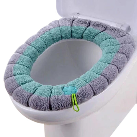 Toilet Seat Green Soft Warmer Washable Mat Cover Pad Cushion Lid Accessories Bath Mats Rugs & Toilet Covers
