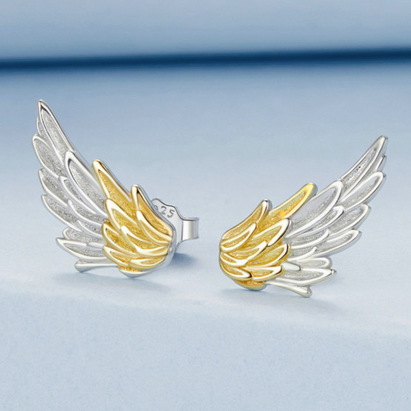 Veile Studios Yinziyun Original Personalized Electroplated Wing In 925 Pure Silver Earrings