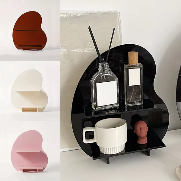 Elosung 40*36*10Cm Black Acrylic Desktop Storage Organizer Christmas Aromatherapy Display Shelf For Cosmetics Candles And Decorative Items Other Makeu