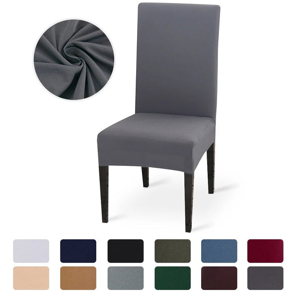 Chair Cover Grey Anti Dirt Waterproof Elastic Material For Dining Room Kitchen Slipcovers