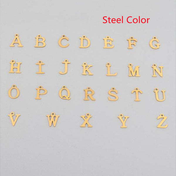 Veile Studios And American 26 English Letter Necklace Stainless Steel Clip Chain Imitation Pearl Pendant For Women Men Necklaces & Pendants