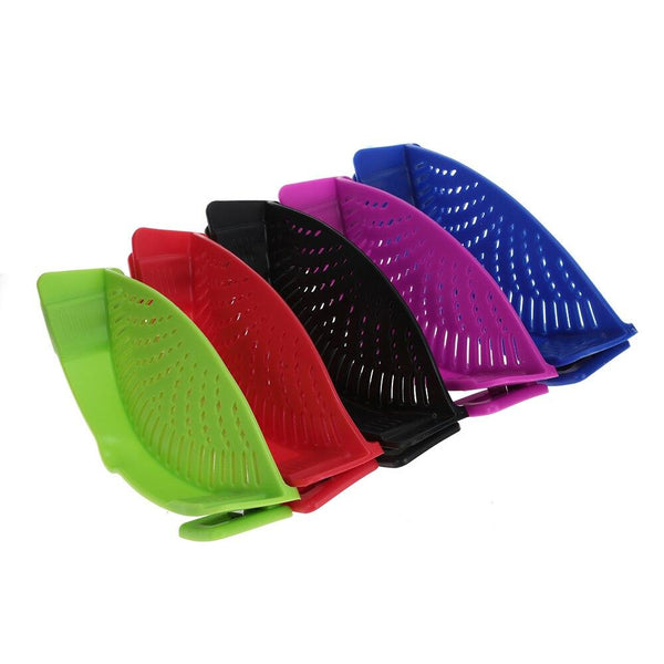 Silicone Saucepan Strainer Clip Liquid Draining Kitchen Utensil Colanders Strainers & Sifters