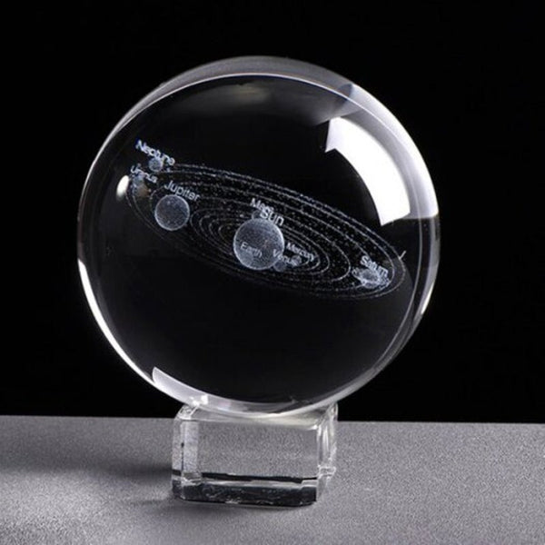 6Cm Diameter 3D Solar Crystal Ball Ornament Multi Crystal Glass