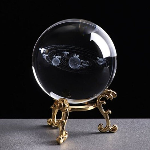 6Cm Diameter 3D Solar Crystal Ball Ornament Multi Crystal Glass