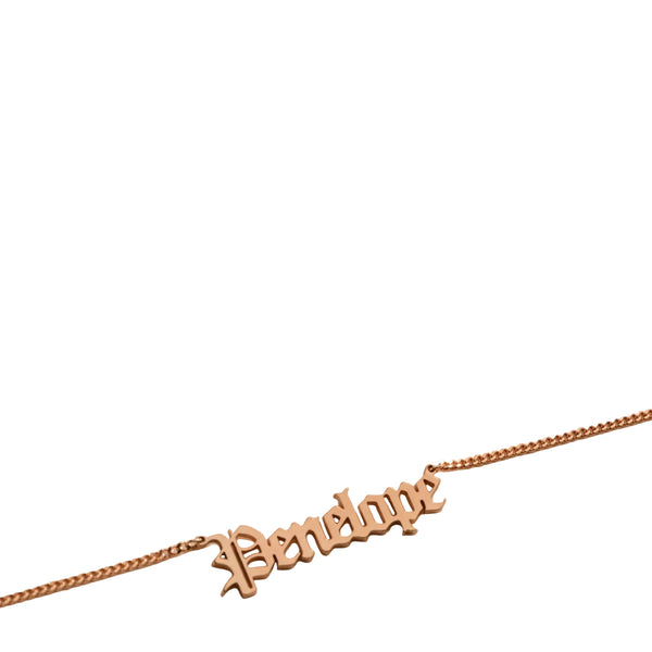 Font Name Necklace Stainless Steel 18K Gold Plated Diy English Letter With Grinding Chain Necklaces & Pendants