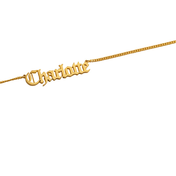 Font Name Necklace Stainless Steel 18K Gold Plated Diy English Letter With Grinding Chain Necklaces & Pendants