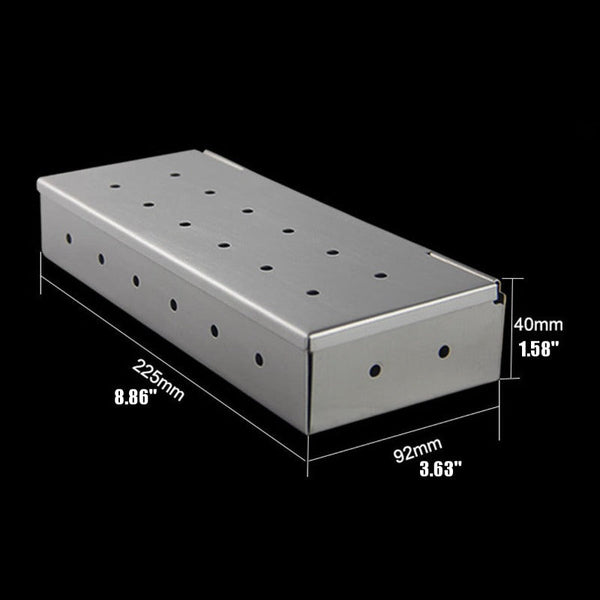 8.8 Inch Stainless Steel Wood Chips Box Outdoor Camping Traveling Bbq Accessories Barbecue Accessories