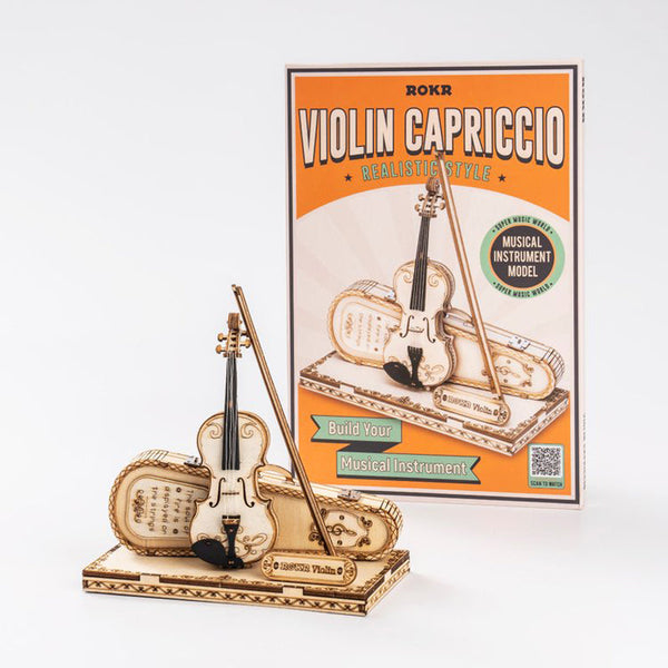 Robotime Rokr Violin Capriccio Model 3D Wooden Puzzle Easy Assembly Kits Musical Diy Gifts For Boys&Girls Building Blocks Tg604k