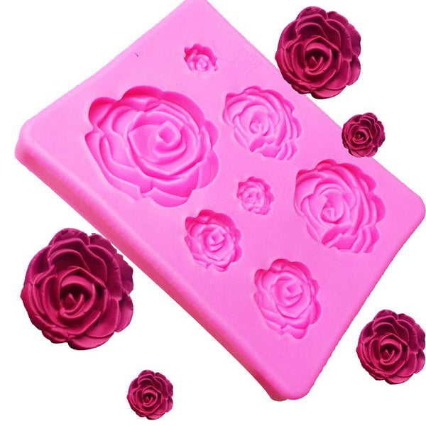 3D Silicone Mini Rose Mold Flower Shape Cake Decorating Mould