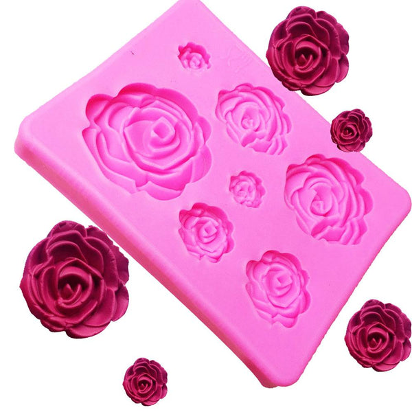 3D Silicone Mini Rose Mold Flower Shape Cake Decorating Mould Muffin Pans & Baking Moulds