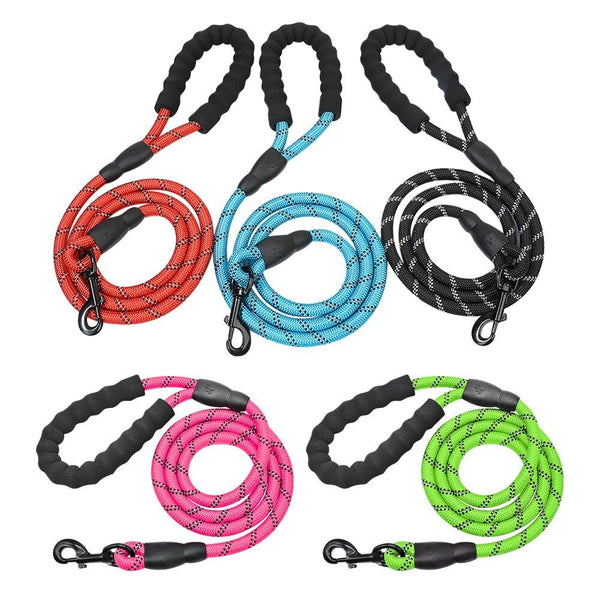 Green Reflective Dog Pet Leash Rope Nylon Small Medium Large Dogs Puppy Leashes 150Cm Long Heavy Duty Leads & Head Collars