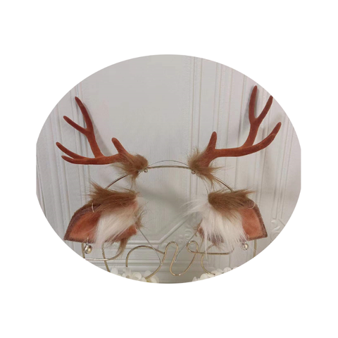 6In Handmade Reindeer Deer Tail Ears Antlers Collar Cosplay Costume