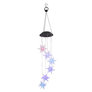Pendant Lights 6 Colour Changing Solar Power Led Star Wind Chimes