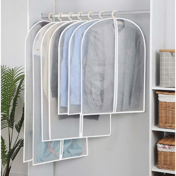 6 / 12Pcs Garment Pouch Case Organizer Dress Clothes Suit Coat Dust Cover Wardrobe Hanging Storage Bags Garment Bags
