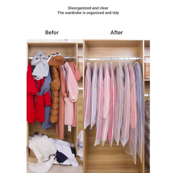6 / 12Pcs Garment Pouch Case Organizer Dress Clothes Suit Coat Dust Cover Wardrobe Hanging Storage Bags Garment Bags
