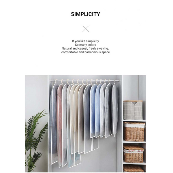 6 / 12Pcs Garment Pouch Case Organizer Dress Clothes Suit Coat Dust Cover Wardrobe Hanging Storage Bags Garment Bags