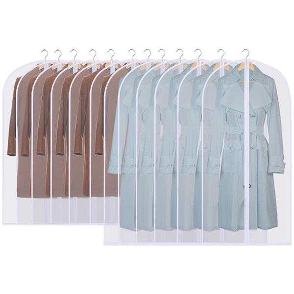 6 / 12Pcs Garment Pouch Case Organizer Dress Clothes Suit Coat Dust Cover Wardrobe Hanging Storage Bags Garment Bags