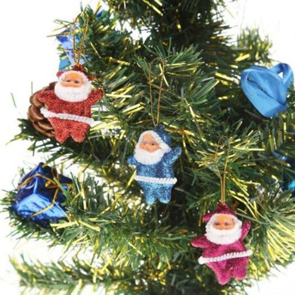 6Pcs Colorful Merry Chrismas Tree Decorations Santa Claus Pendant Christmas Multi