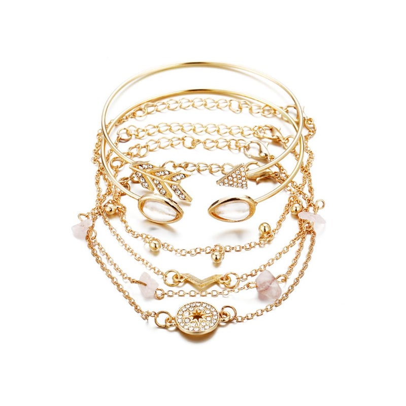 Veile Studios 6Pcs Compass Type Open Bracelet Of Various Styles Bracelets