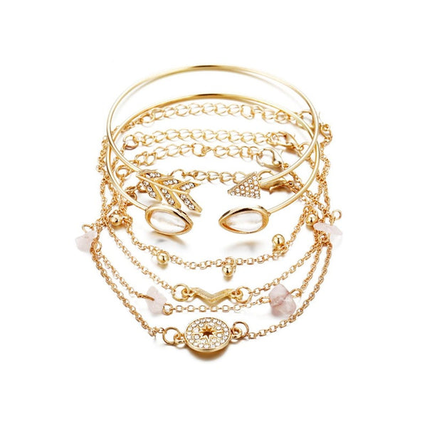 Veile Studios 6Pcs Compass Type Open Bracelet Of Various Styles Bracelets