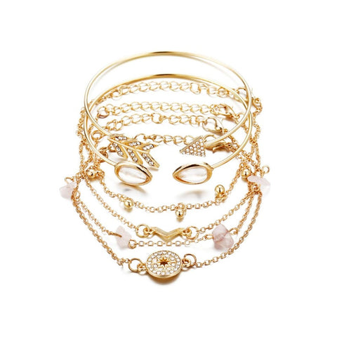 Veile Studios 6Pcs Compass Type Open Bracelet Of Various Styles Bracelets