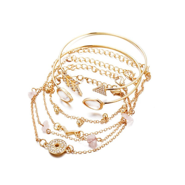 Veile Studios 6Pcs Compass Type Open Bracelet Of Various Styles Bracelets