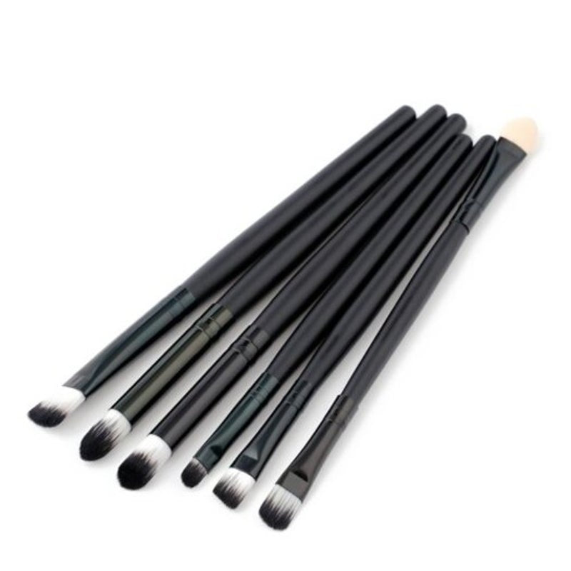 6Pcs Eyeshadow Eyebrow Powder Concealer Brush Cosmetic Make Up Tool Black Brushes