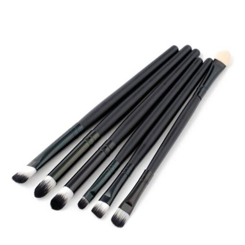 6Pcs Eyeshadow Eyebrow Powder Concealer Brush Cosmetic Make Up Tool Black Brushes