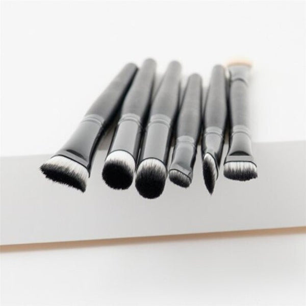 6Pcs Eyeshadow Eyebrow Powder Concealer Brush Cosmetic Make Up Tool Black Brushes