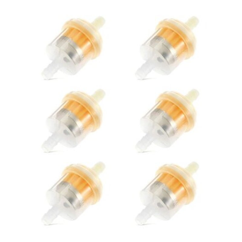 6Pcs Motorcycle Atv Scooter Petrol Gas Fuel Filter Yellow Other Motorcycle Parts