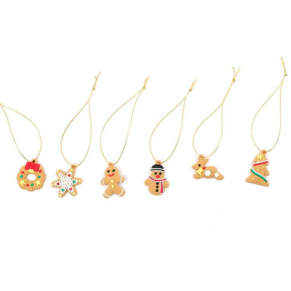 Christmas Tree Decorations 6Pcs / Set Gingerbread Man Hanging Pendants Seasonal Decorations