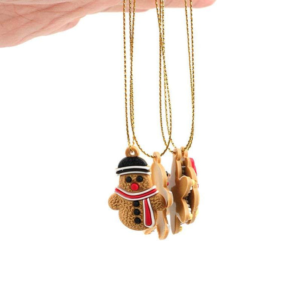 Christmas Tree Decorations 6Pcs / Set Gingerbread Man Hanging Pendants Seasonal Decorations