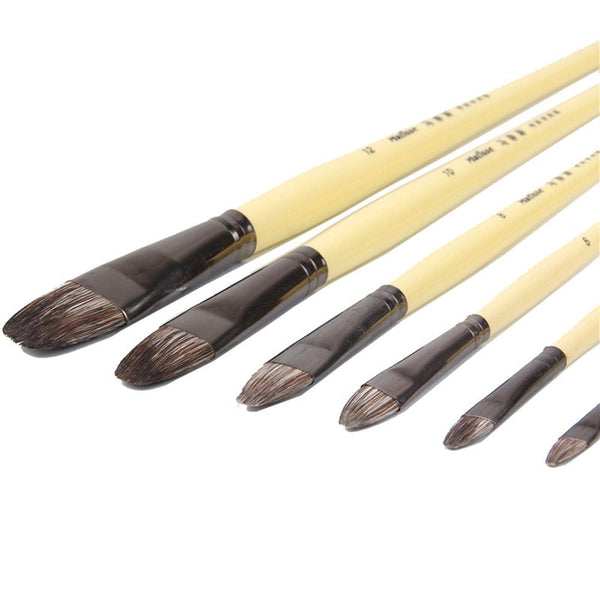 6Pcs/Set Weasel Hair Peak Paint Brush Acrylic Oil Painting Watercolor Supplies Artists Brushes