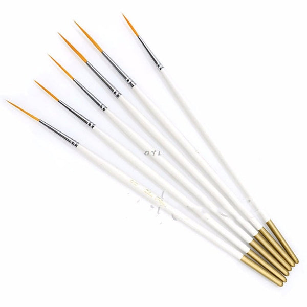6Pcs/Set Nylon Hair Round Paint Brush Hook Line Pen Artist Draw Painting Craft Artists Brushes