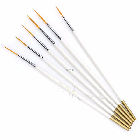 6Pcs/Set Nylon Hair Round Paint Brush Hook Line Pen Artist Draw Painting Craft Artists Brushes