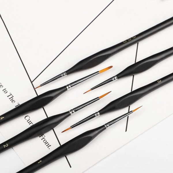 6Pcs/Set Extra Fine Detail Paint Brushes Miniature For Oil Painting Gouache Artists Brushes
