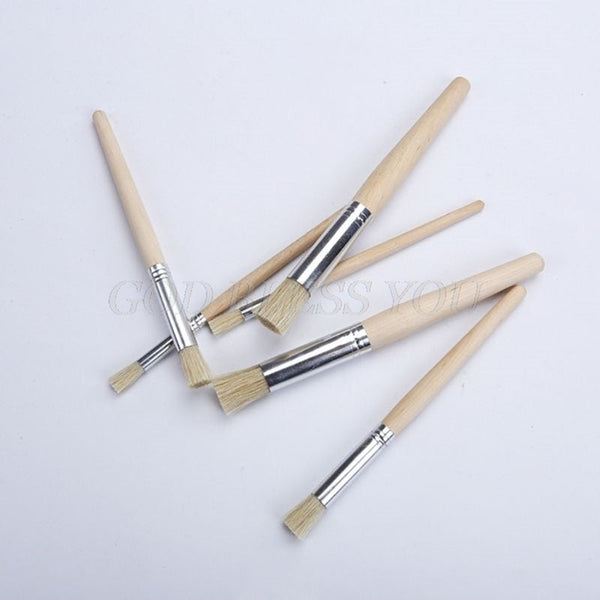 6Pcs/Set Watercolor Painting Brush Different Size Handle Kids Students Artists Brushes