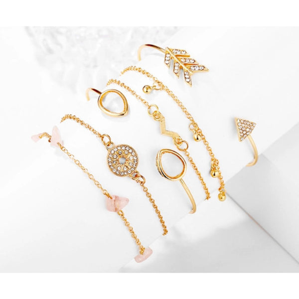 Veile Studios 6Pcs Compass Type Open Bracelet Of Various Styles Bracelets
