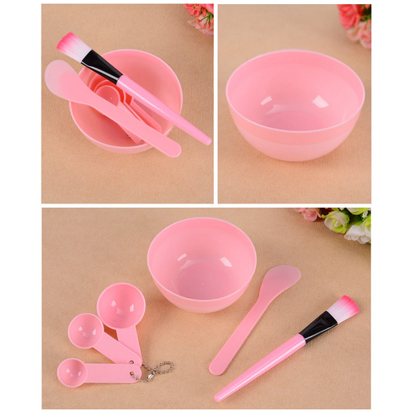 6Pcs Facial Diy Mask Bowl Brush Spoon Beauty Tools Skin Care Pink Skin Care Sets & Kits