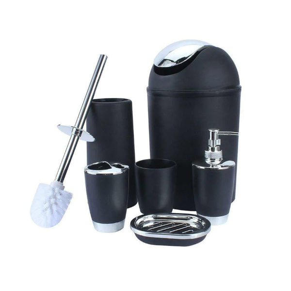 6Pcs / Set Bathroom Accessories Sets Toothpaste Brush Holder Hand Soap Shampoo Storage Bottle Tumblers & Toothbrush Holders