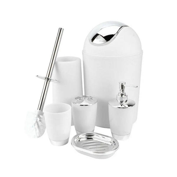 6Pcs / Set Bathroom Accessories Sets Toothpaste Brush Holder Hand Soap Shampoo Storage Bottle Tumblers & Toothbrush Holders