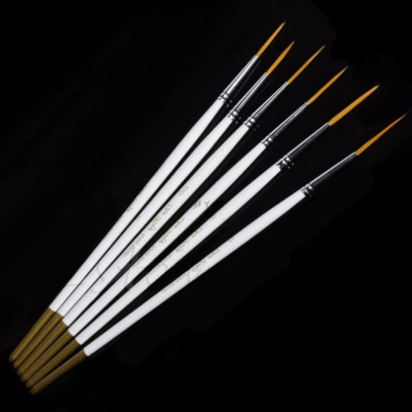 6Pcs/Set Nylon Hair Round Paint Brush Hook Line Pen Artist Draw Painting Craft Artists Brushes