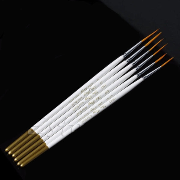 6Pcs/Set Nylon Hair Round Paint Brush Hook Line Pen Artist Draw Painting Craft Artists Brushes