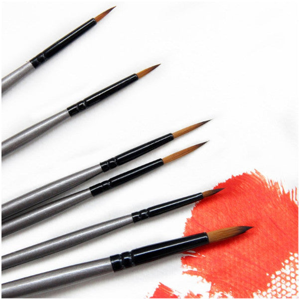 6Pcs/Set Silver Paint Brushes Nylon Hook Line Pen For Acrylic Watercolor
