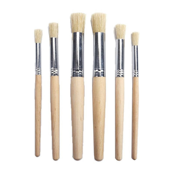 6Pcs/Set Watercolor Painting Brush Different Size Handle Kids Students Artists Brushes