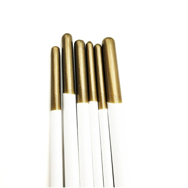 6Pcs/Set White Flat Nylon Hair Oil Painting Acrylic Brushes Art Supplies