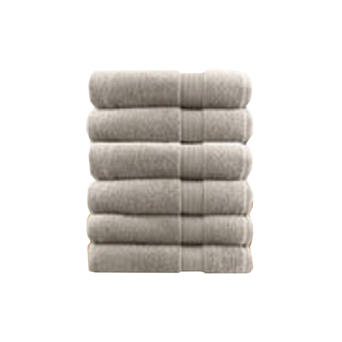 6 Piece Ultra Light Cotton Face Washers In Beige Towels & Washcloths