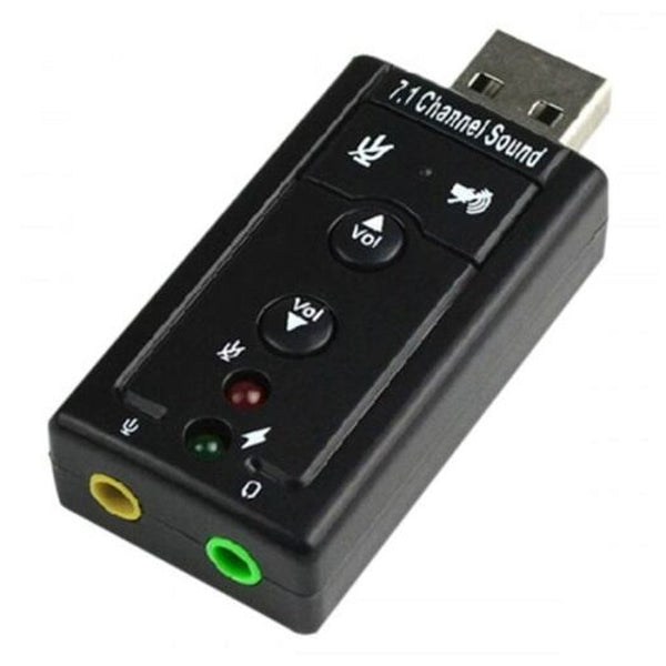 7.1 Channel Sound Card Usb 2.0 Audio Stereo Music Output Adapter Black Sound Cards (External)
