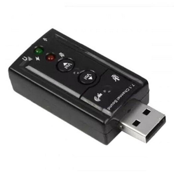 7.1 Channel Sound Card Usb 2.0 Audio Stereo Music Output Adapter Black Sound Cards (External)